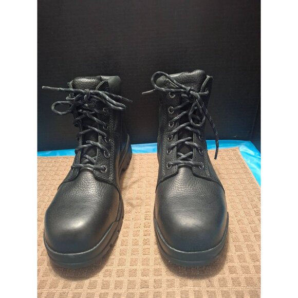 Wolverine Black Leather Mens Work Boots Size 9M - Picture 2 of 10